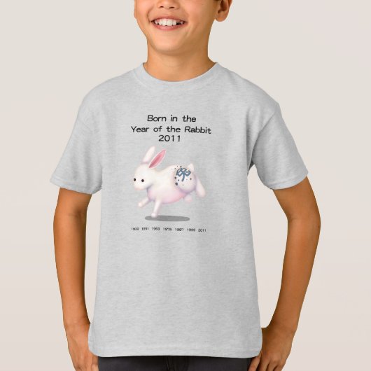 Geboren in het jaar 2011 van het konijn t-shirt (Voorkant)