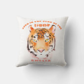 Geboren in het jaar Tiger Waterverf 2022 Baby Girl Kussen (Achterkant)