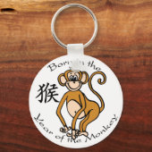 Geboren in het Jaar van de aap (Chinees) Sleutelhanger (Voorkant)