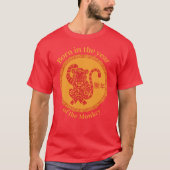 Geboren in het jaar van de aap - Chinese Zodiac T-shirt (Voorkant)