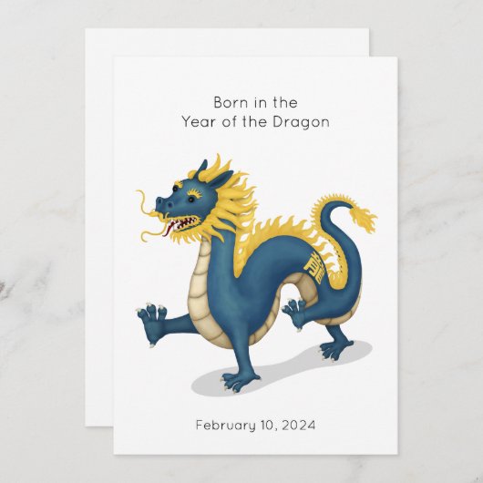 "Geboren in het jaar van de draak" 2024 Gepersonal (Voorkant / Achterkant)
