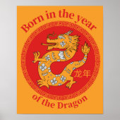 Geboren in het jaar van de draak - Chinese Zodiac Poster (Voorkant)