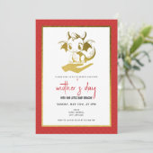 Geboren in het jaar van de Dragon Red First Moeder Kaart (Staand voorkant)