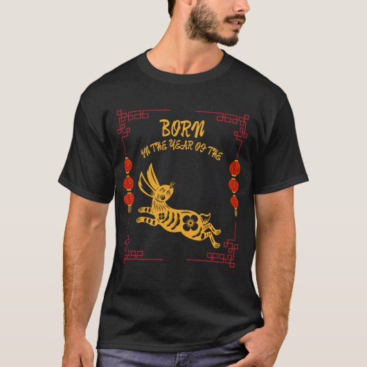 Geboren in het jaar van de konijn t-shirt (Voorkant)