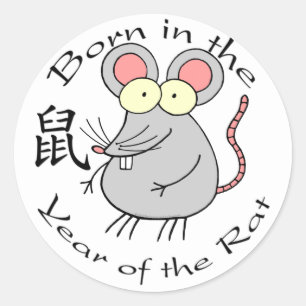 Geboren in het Jaar van de Rat (Chinees) Ronde Sticker
