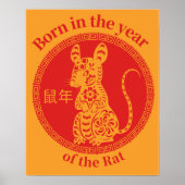 Geboren in het jaar van de rat - Chinese Zodiac Poster (Voorkant)
