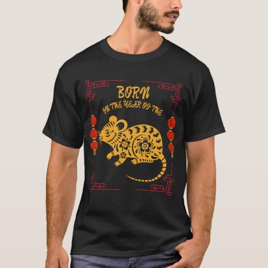 Geboren in het jaar van de rat t-shirt (Voorkant)