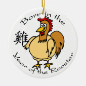 Geboren in het Jaar van de Rooster Ornament (Voorkant)