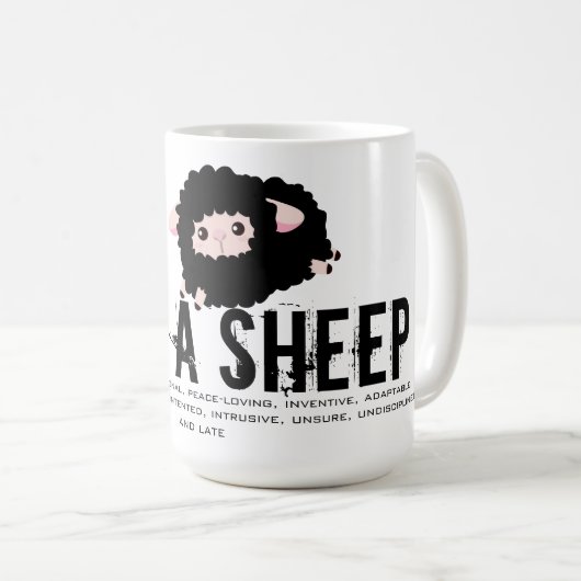 Geboren in het jaar van de schapen koffiemok (Voorkant rechts)