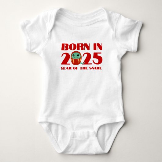 GEBOREN IN HET JAAR VAN DE SLANG 2025 ROMPER (Voorkant)