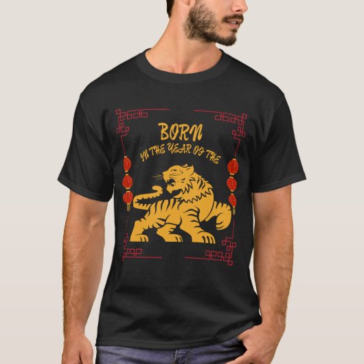 Geboren in het jaar van de tijger t-shirt (Voorkant)