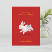 "Geboren in het jaar van het konijn" Baby Aankondi (Staand voorkant)