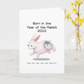 "Geboren in het konijnenjaar 2023" Kaart (Gele Bloem)