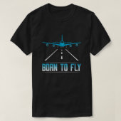 Geboren in het vliegend vliegtuig voor piloten van t-shirt (Design voorkant)