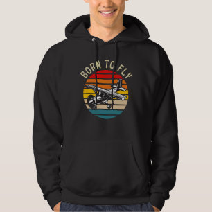 Geboren in het vliegveld Funny Pilot Hoodie