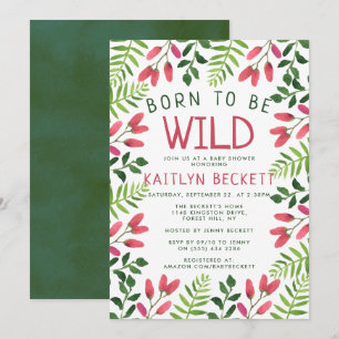 Geboren in het Wild Boho Baby shower Kaart