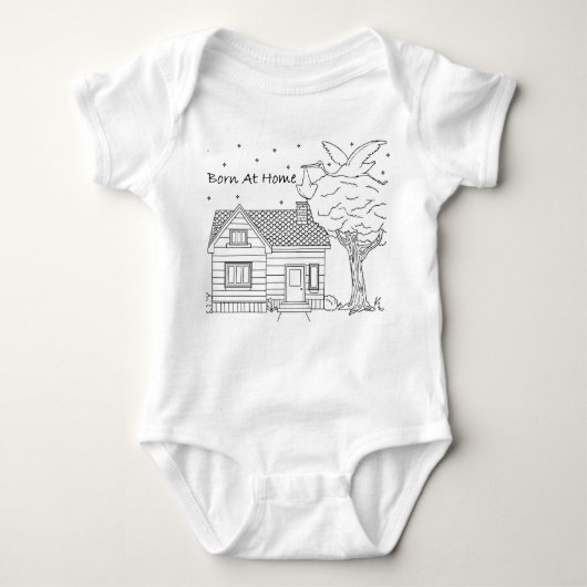 Geboren in Home Stork Delivery Romper (Voorkant)