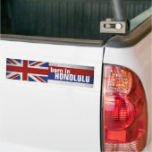 Geboren in Honolulu Bumpersticker (Op Truck)