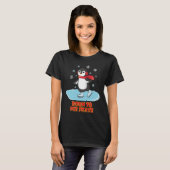 Geboren in Ice Schaats Cute Penguin T-shirt (Voorkant volledig)