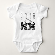 Geboren in Jaar van de Dog 2018 Baby Romper