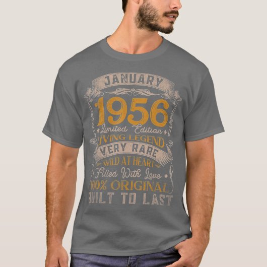 Geboren in januari 1956,  65e geboortedag gift t-shirt (Voorkant)