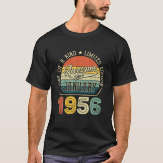 Geboren in januari 1956 66 jaar T-shirt Vintage 66