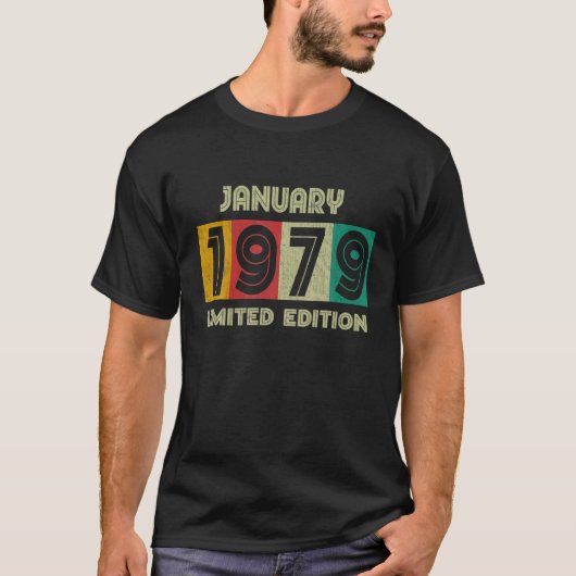 Geboren in januari 1979 43th Birthday Gift 43 JAAR T-shirt (Voorkant)