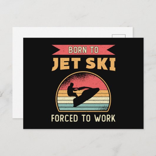 Geboren in Jet Ski Jet Skiing Water Sports Jetski Briefkaart (Voorkant / Achterkant)
