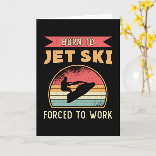 Geboren in Jet Ski Jet Skiing Water Sports Jetski Kaart (Gele Bloem)