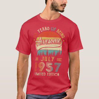 Geboren in juli 1957 65e verjaardag in 1957 65 jaa t-shirt