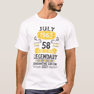 Geboren in juli 1963, 58 jaar oud op geboortedag L T-shirt