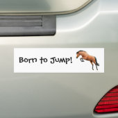 Geboren in Jump Equestrian Bumpersticker (Op auto)
