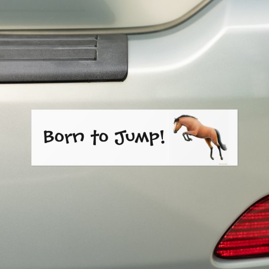 Geboren in Jump Equestrian Bumpersticker (Op auto)