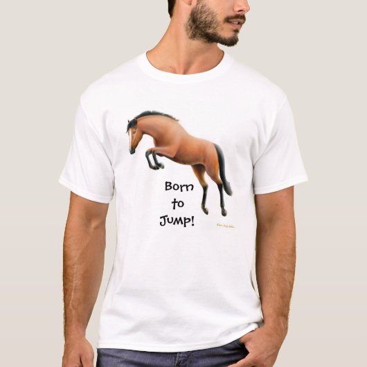Geboren in Jump Equestrian T-Shirt (Voorkant)