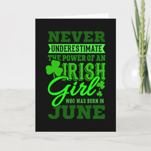 GEBOREN IN JUNE Birthday Irish Girl Women Mam Kaart