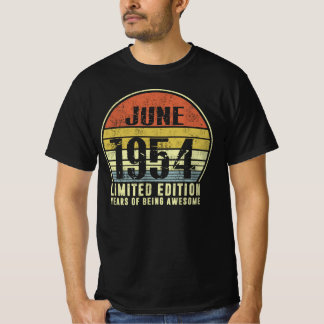 Geboren in juni 1954 beperkte editie van het aanta t-shirt