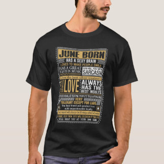 Geboren in juni feiten t-shirt