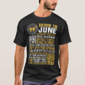 Geboren in juni feiten t-shirt (Voorkant)