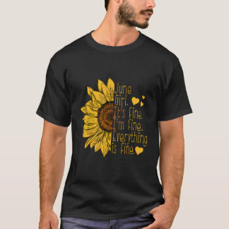 Geboren in Juni Zonnebloem Verjaardagscadeau Vrouw T-shirt