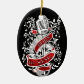 Geboren in kerstversiering keramisch ornament (Voorkant)