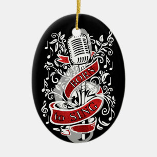 Geboren in kerstversiering keramisch ornament