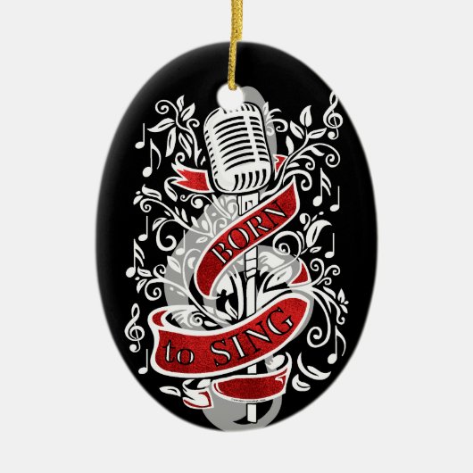 Geboren in kerstversiering keramisch ornament (Voorkant)