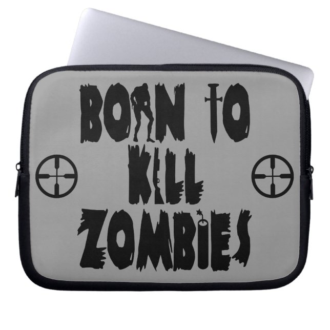 Geboren in Kill Zombies Laptop Sleeve (Voorkant)