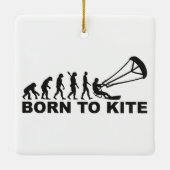 Geboren in kitesurf keramisch ornament (Achterkant)