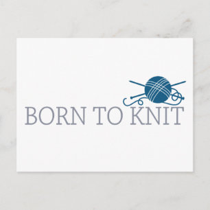Geboren in Knit Briefkaart