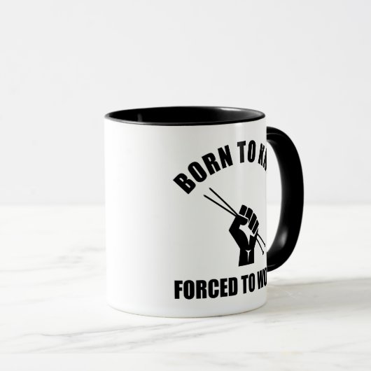 Geboren in Knit gedwongen te werken Mok (Voorkant rechts)