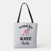 Geboren in Knit Knitter Knitting Tote Bag (Achterkant)