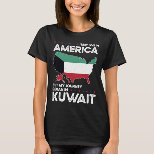 Geboren in Koeweit - Amerikaans staatsburgerschap T-shirt (Voorkant)