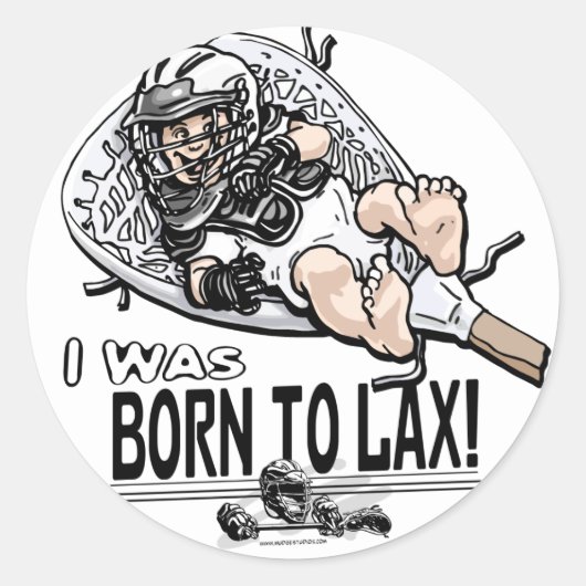 Geboren in LaX Lacrosse Gear Ronde Sticker (Voorkant)