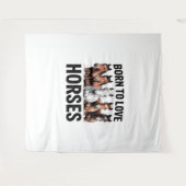 Geboren in Love Horses Wandkleed (Voorkant (horizontaal))